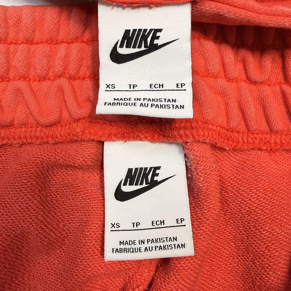 Nike Tracksuit Hoodie Sweatpants Set Womens XS Red Orange Fleece Jogger 2 Piece - Picture 13 of 14